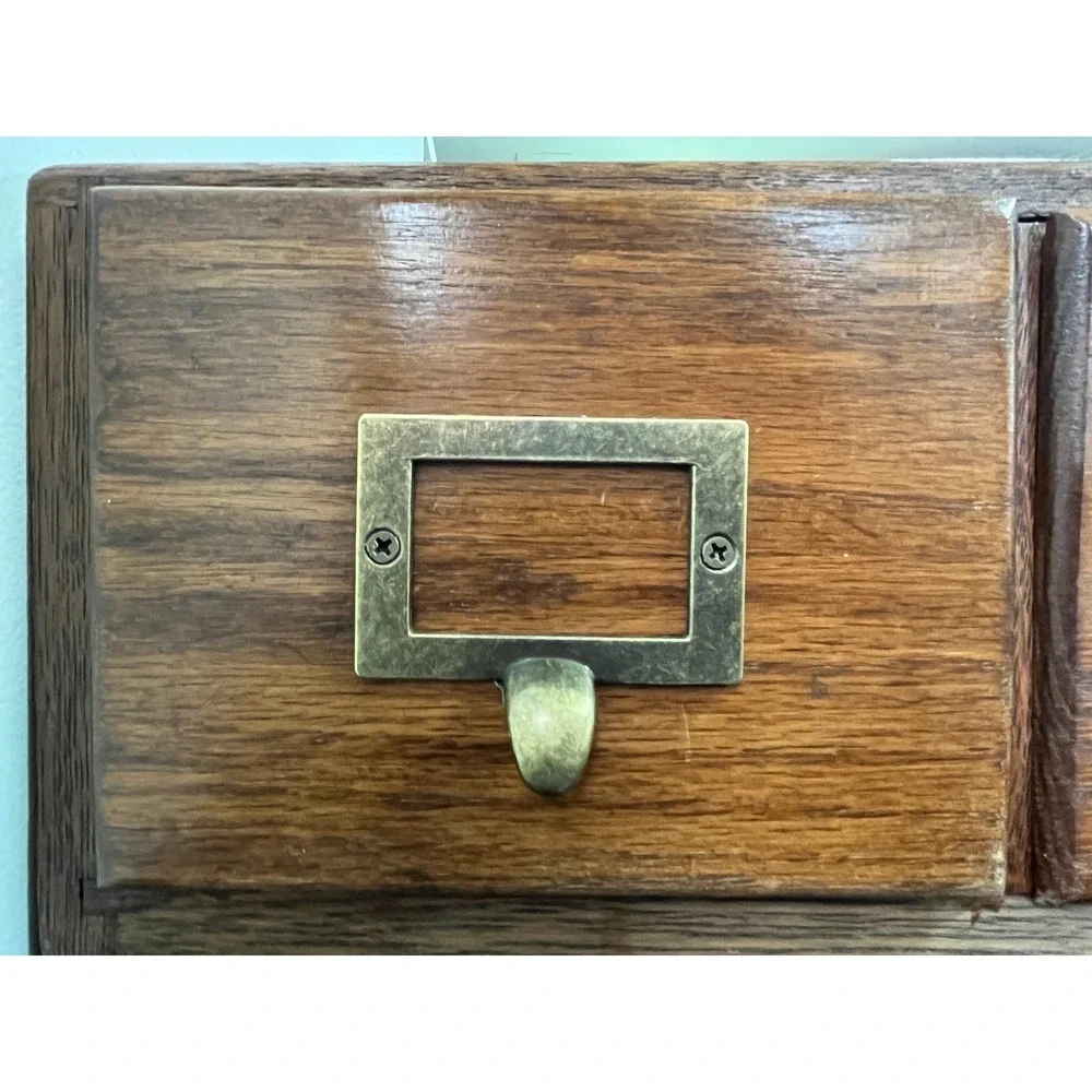 Antique Weis Oak 2 Drawer Card Catalog Desktop File Cabinet Library Storage Box
